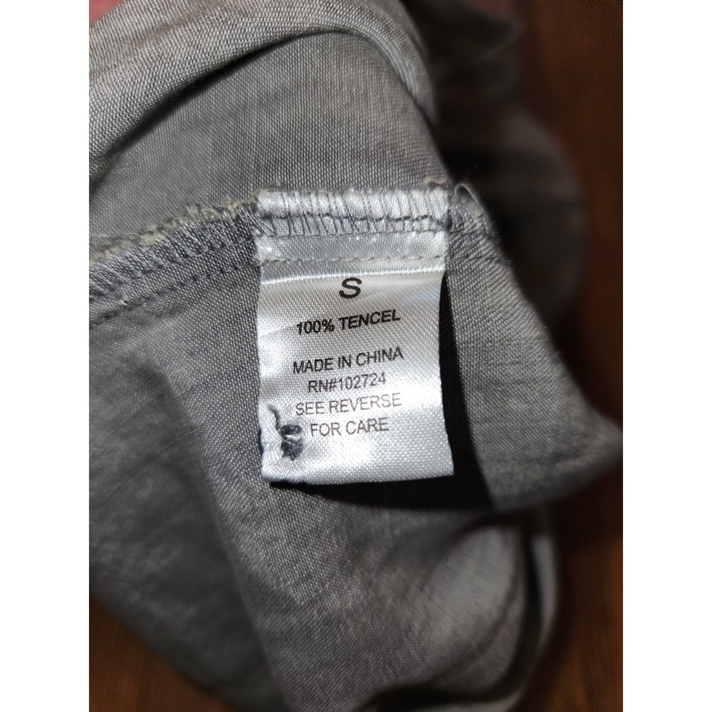 Hester & Orchard Gray Tencel Tunic Top Roll Tab Sleeve Button Down Small NWT - Picture 7 of 9